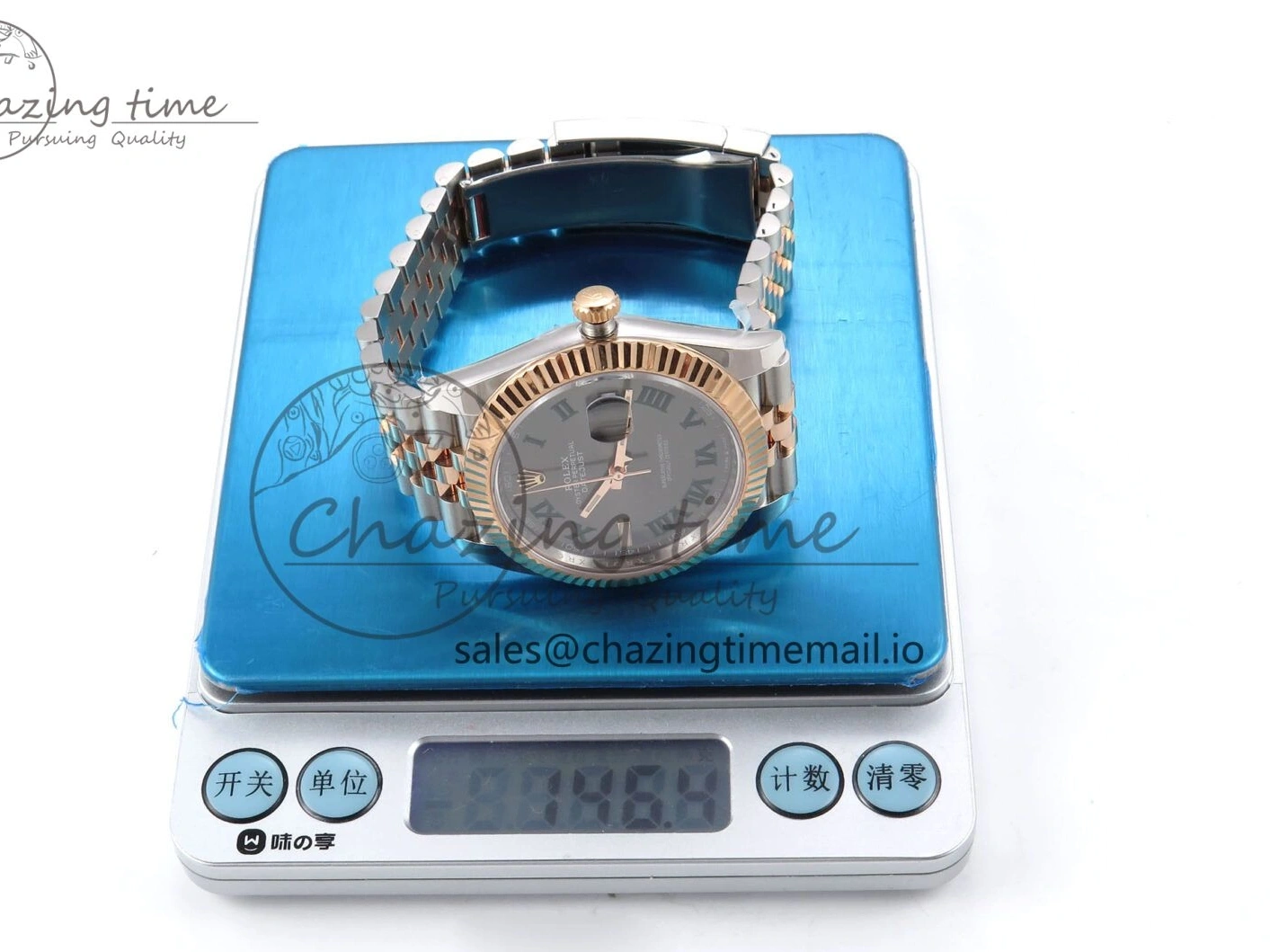 0122 DateJust 41 126331 ARF 1:1 Best Edition 904L Steel Gray Dial Green Roman Marker on SS RG Jubilee Bracelet SH3235（Gain Weight） FastDry 1103